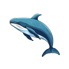 Simple flat color vector illustration of a whale in a clean modern style