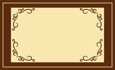 Elegant Decorative Frame Background with Flourish Corners