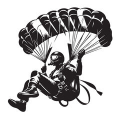 Skydiver with Parachute Silhouette