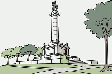 Obraz premium Mount Vernon Washington Monument in Baltimore, Maryland, tall column crowned with George Washington statue