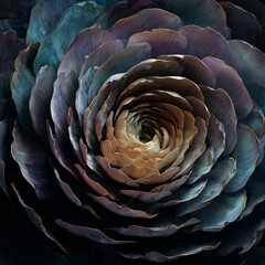 Fototapeta premium Intricate Spiral Bloom with Delicate Petals in Soft Tones