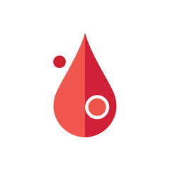 Vector art of blood drop icon, a simple and recognizable symbol often associated with health, medicine, and donation campaigns