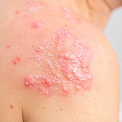 Fototapeta premium Close-up of skin rash on shoulder