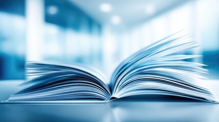 Fototapeta premium Opened Financial Ledger Book Showing Crisp Details in an Office