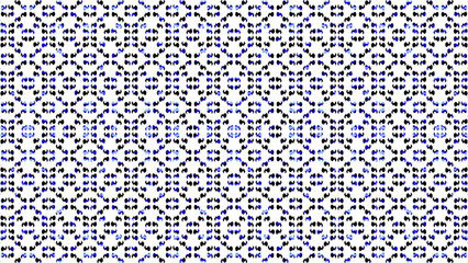 Abstract Blue Black And White Dotted Micro-Geometric Seamless Pattern