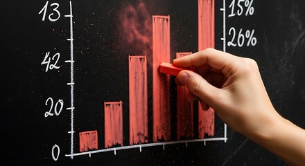 Creating a Visual Representation of Financial Growth Using Chalk Art