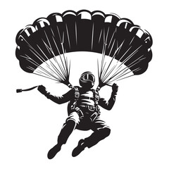 Skydiver with Parachute Silhouette