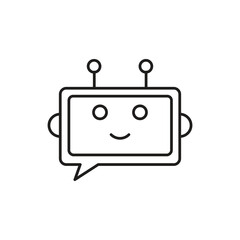 Chatbot Icon ? Line Vector Illustration Isolated on White Background..eps