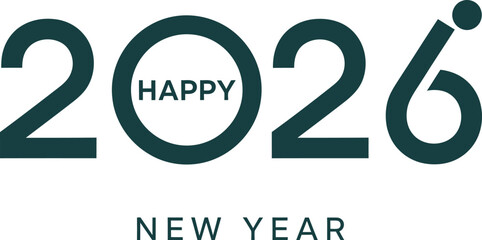Fototapeta premium Celebrate the upcoming year with a modern and stylish 'Happy New Year 2026' graphic.