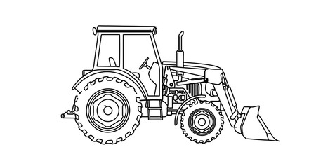 Obraz premium Illustration of a tractor, showcasing its mechanical design and agricultural purpose