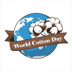 World cotton day flyer illustration