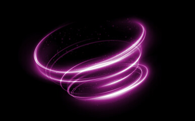 Purple, spiral, light, glow, swirl — neon purple spiral PNG with transparent background. PNG Overlay for photo effects, fantasy energy, and glowing motion.