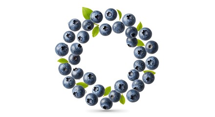 Fototapeta premium Blueberry Wreath - A Fresh and Vibrant Berry Circle.