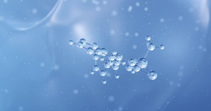 Azosemide rotating molecular structure, 3d model of antihypertensive agent

