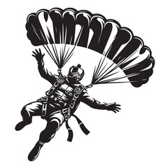 Skydiver with Parachute Silhouette