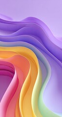 Abstract, vibrant, wavy layers of pastel colors