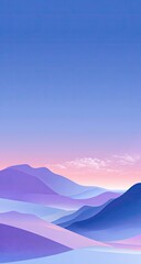 Pastel mountainscape at dawn
