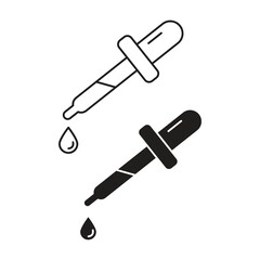 Dropper Icon Set ? Pipette and Medicine Dropper Vector Illustration..eps