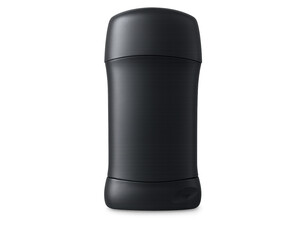 Black men's deodorant bottle isolated on transparent background