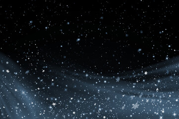 Snow, snowfall, background, only, blue in a festive winter style. Transparent PNG perfect for Overlay in Christmas, cold weather, or holiday card designs. Includes high-quality PNG snowfall effect.