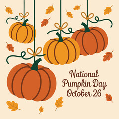 Pumpkin day card or background. vector illustration.