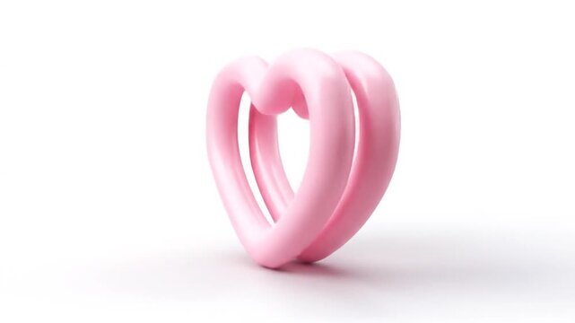 Two pink objects standing upright against a white background