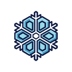Snowflake Icon | Flat Winter and Christmas Holiday Symbol