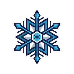 Snowflake Icon | Flat Winter and Christmas Holiday Symbol