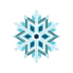 Snowflake Icon | Flat Winter and Christmas Holiday Symbol