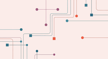 Abstract network of interconnected lines and nodes representing data flow and communication.
