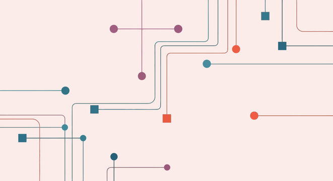 Abstract network of interconnected lines and nodes representing data flow and communication.