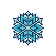 Snowflake Icon | Flat Winter and Christmas Holiday Symbol