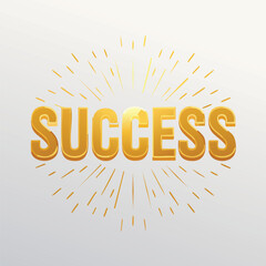SUCCESS Typography with Golden Shine and Burst Rays - AI Generated