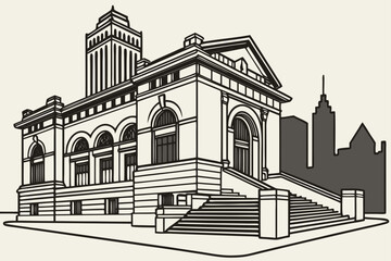 Pittsburgh Carnegie Library Main Branch in Pittsburgh, Pennsylvania, Beaux-Arts structure with broad stone steps