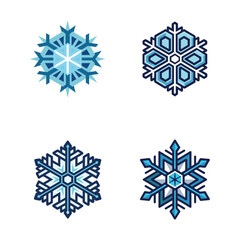 Snowflake Icon set | Flat Winter and Christmas Holiday Symbol