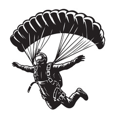 Skydiver with Parachute Silhouette