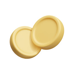 Floating money coins isolated on white background. 3D gold coins cash, yellow metal currency, bank treasury, casino jackpot, individual savings. Financial symbol sign. Coins 3D render.