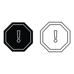 Hazard Warning Icon Set ? Risk Alert, Exclamation, Error and Notification Symbols Vector..eps