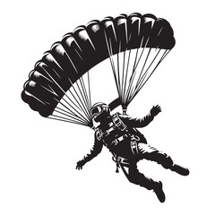 Skydiver with Parachute Silhouette