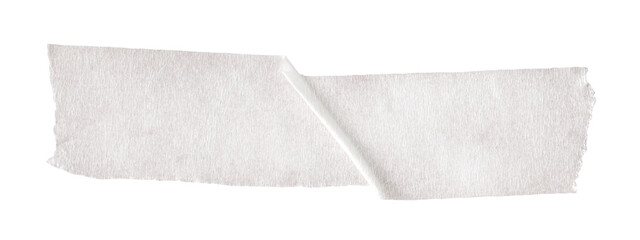Sticky Torn Tape. White vintage texture with rough surface. Isolated ripped paper element for collage, scrapbooking and creative overlay design