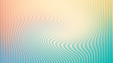 Abstract swirling lines and waves in a soft pastel gradient with warm lighting