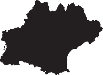 Fototapeta premium Occitania Region Map on France Isolated Silhouette