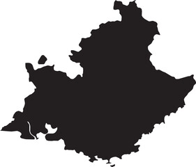 Fototapeta premium Provence Alpes Cote d'Azur Region Map on France Isolated Silhouette