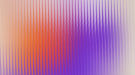 Abstract vertical wavy lines with orange and purple gradient, 3d render