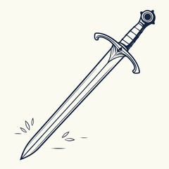 Illustration of a sharp sword with a hilt