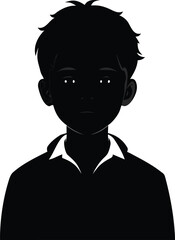 Silhouette of a young boy with a dark complexion