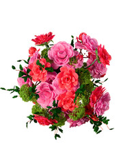 Flower bouquet top view decorative round composition