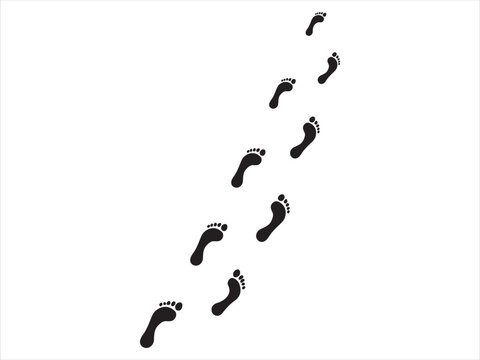 Detailed vector graphic of a human footprint design with multiple steps options. silhouette vector