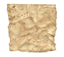 Retro Torn Sticky Note Paper. Vintage brown scrap with rough texture isolated on transparent background for scrapbooking, diy projects, journal and handmade collage design
