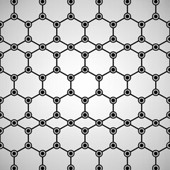 Fototapeta premium Seamless graphene structure isolated on white background, a hexagonal lattice of carbon atoms connected by covalent bonds, nanotechnology material